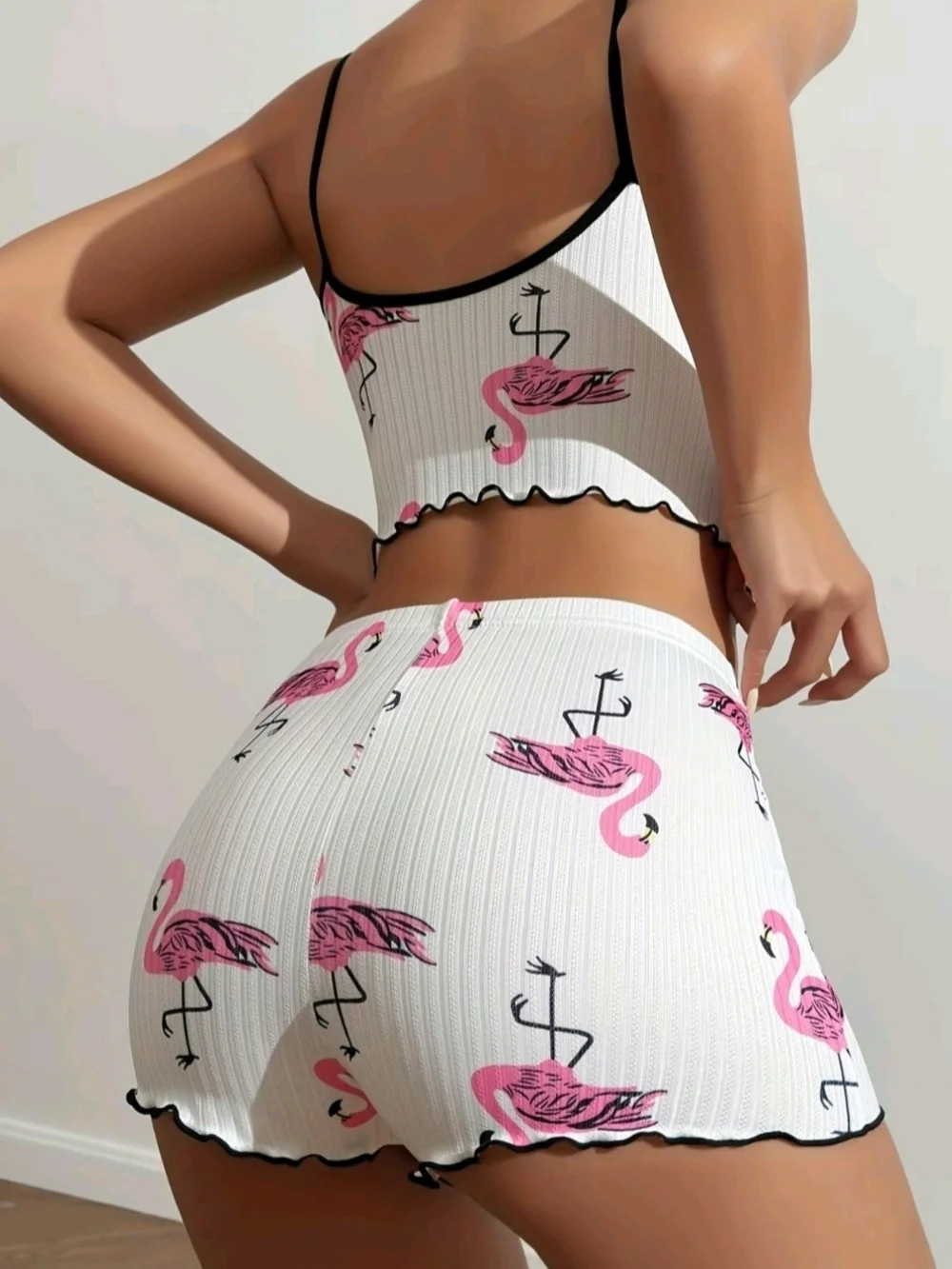 Medium p j's Flamingo Print Cami & Shorts Set